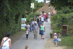 Guests on the hill (landscape) at Kent Life